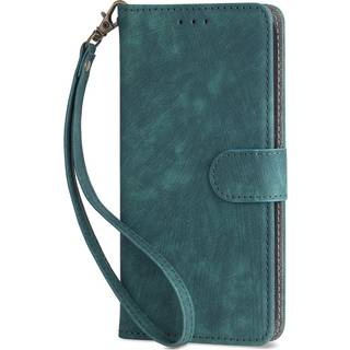 Honor 70 Lite Læder Flip Cover m. Pung & Strop - Grøn