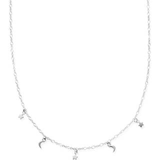 ChloBo Silver Night Sky Moons & Stars Necklace - Silver - 40cm