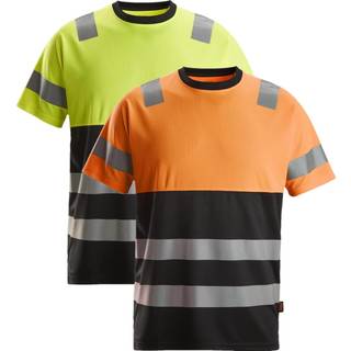 Snickers High-Vis T-shirt 2535 klasse1, sort/gul, M 25350466005