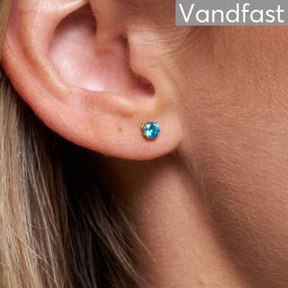 ANNEBRAUNER Princess 4mm Aquamarine Øreringe 18K Guldbelagt