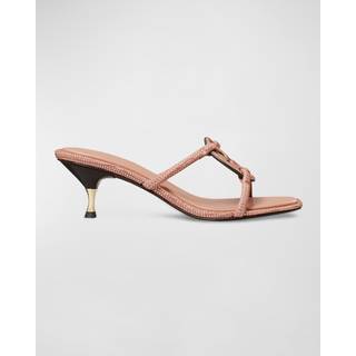Tory Burch Geo Bombe Miller suede sandals - gold - EU 40.5