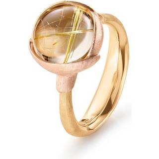 OLE LYNGGAARD COPENHAGEN Lotus 2, 18 kt. guld ring med rutilkvarts - Str. 54