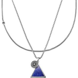 Sølvfarvet Rico Kæde og Orisun Lapis Lazuli Halskæde Sæt