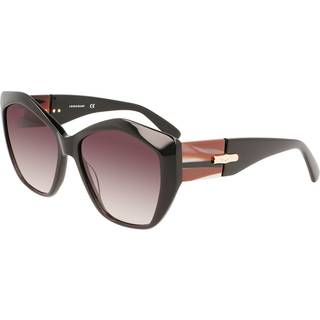 LONGCHAMP Kvinde LO712S 001 Solbriller Acetat Sort Brun Geometrisk Normal Fotokromatisk