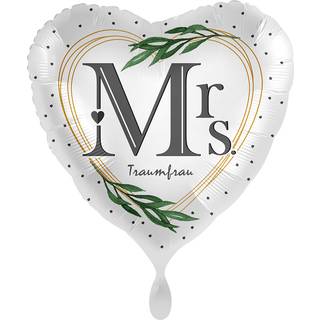 Mrs Traumfrau Herz Folienballon Satin