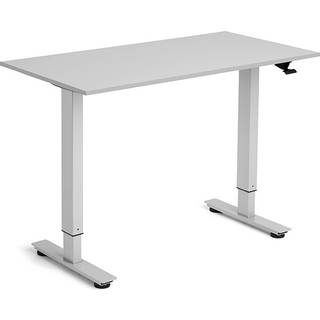 Flexidesk hæve-sænke bord 120x60cm lys grå med sølv stel