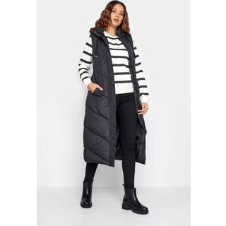 Lts Tall Black Quilted Longline Hooded Gilet 12 Lts | Tall Women's Gilets