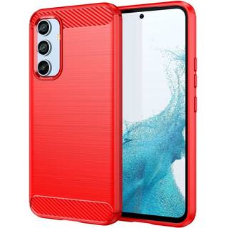 Samsung Galaxy A54 (5G) Carbon Fiber Plastik Bagside Cover - Rød