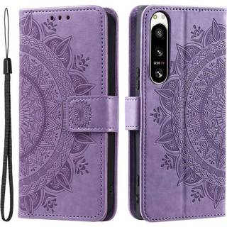 SKALO Sony Xperia 5 IV 5G Mandala Flip Cover - Lilla