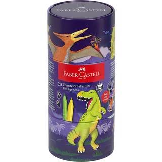 Faber-Castell tuscher i dinosaur-beholder - 20 farver