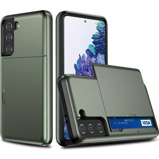 Samsung Galaxy S21 Hybrid Håndværker Case - Mørk Grøn