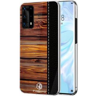 Huawei P40 Pro Pinwuyo Wood Grain Style Cover - Sort