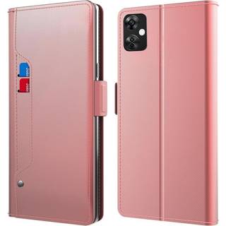SKALO OnePlus Nord CE 3 Lite 5G Kortholder Mirror Flip Cover - Rosa guld