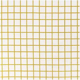 Stoff Karo klein weiß-gold 140cm beschichtet - Weiß, Gold