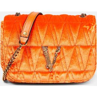 Versace Virtus Small velvet shoulder bag - orange - One Size
