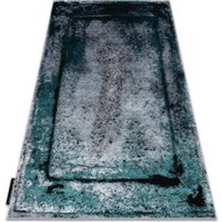 Tæppe DE LUXE moderne 624 Ramme - Strukturelle grå / grøn 200x290 cm