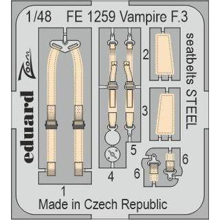 Vampire F.3 seatbelts STEEL for AIRFIX