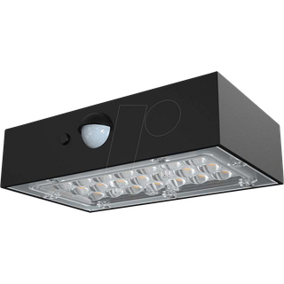 V-Tac 3W Solcelle væglampe LED - Sort, sensor, IP65 - Kulør : 2-i-1