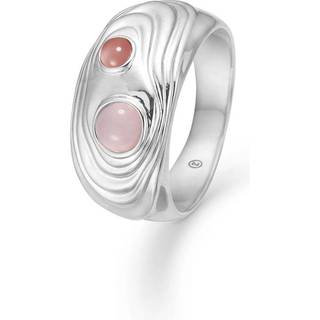 Studio Z Shell ring i sterling sølv med rosa zirkonia