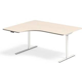 Hæve-sænkebord DNA, Birk 1600x1200 mm Venstre 2-ben/Hvid