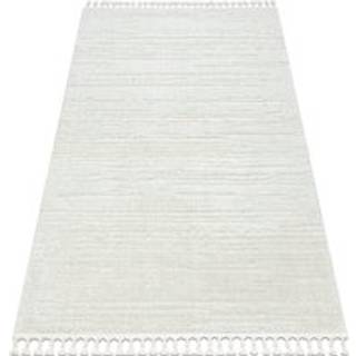 Tæppe SEVILLA AC53B strimler, striber hvid Tassels berbery Marokkansk shaggy 120x170 cm
