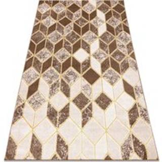 Tæppe MEFE moderne B400 Terning, geometrisk 3D - Strukturelle, to niveauer af fleece mørk beige 120x170 cm