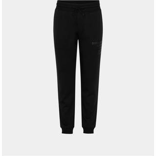 Sorte bambus sweatpants til mænd med logo og lynlås i lommerne, XS