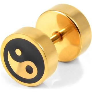 Sentio | 8 mm Guldfarvet Kirurgisk Stål Yin Yan Ørestik