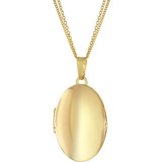 trendor 15535 Damen-Halskette mit Medaillon Gold auf Silber 925