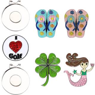 Eshan Golf Ball Markers Magnetic Hat Clips Sæt golfposetilbehør Gave til mænd Kvinder Golfspiller (Crystal Lady)