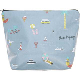 Kosmetiktasche Travel the World blau 28x21x9cm - Blau