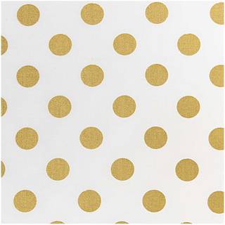 Stoff Punkte weiß-gold 50x140cm - Weiß, Gold