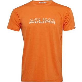 Aclima Men's LightWool 140 Classic Tee Logo Orange Tiger, M