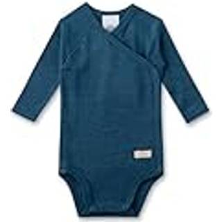Sanetta Kid's Wrapover Body 1/1 Wool Merino undertøj Børn størrelse 44/50 farve blå