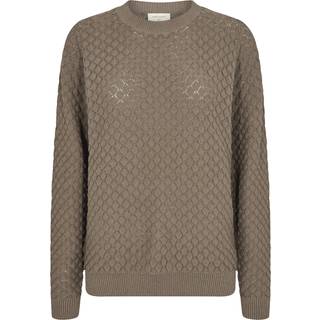 Freequent Pullover - FQDodo Strikket Brun Str. S Freequent.dk