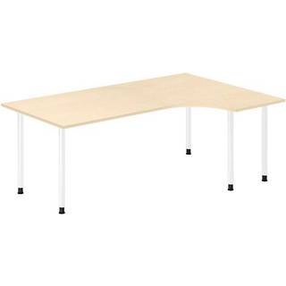 Skrivebord DNA, Birk 2000x1200 mm Højre I-ben/Hvid