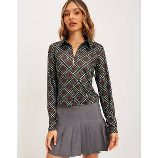 Barbara Kristoffersen Skjorte BK149-9719 - Brown Check Print - L