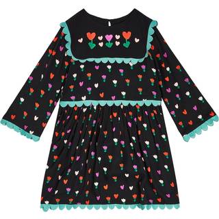 Stella McCartney Kids Scallop-trimmed printed dress - multicoloured - Y 12