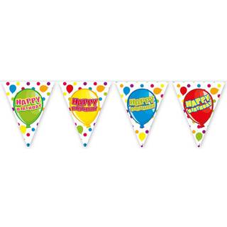 Farbenfrohe Happy Birthday Wimpelgirlande 6m