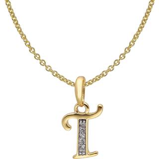 trendor 41520-T Buchstaben-Anhänger T Gold 333/8K mit vergoldeter Silberkette