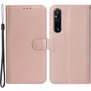 SKALO Sony Xperia 1 V Flip Cover m. pung i PU-læder - Rosa guld