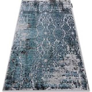 Tæppe DE LUXE moderne 2081 Pynt vintage vasket - Strukturelle blå / grå 120x170 cm