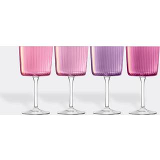 LSA International Glassware - 'Gems' wine glass, set of four, garnet in Pink Glass