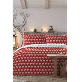 Fusion Fusion Red Geo Robin Christmas Reversible Duvet Cover Set