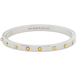 Kate Spade New York Gold Mix Set in Stone Hinged Bangle - 6cm - Silver