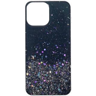 iPhone 13 Mini Glitter Bagside Cover - Sort