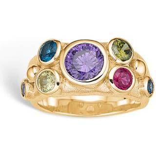 Blossom Copenhagen ring i forgyldt med farvede cz