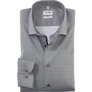 OLYMP Herren Hemd grün gemustert