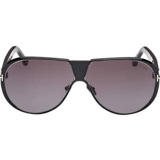 TOM FORD Mand FT1072 VINCENZO 01B Solbriller Metal Sort Røg Pilot Normal Skygge
