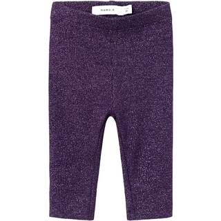 NAME IT Glimmer Rib Strik Leggings Renza Blackberry Cordial